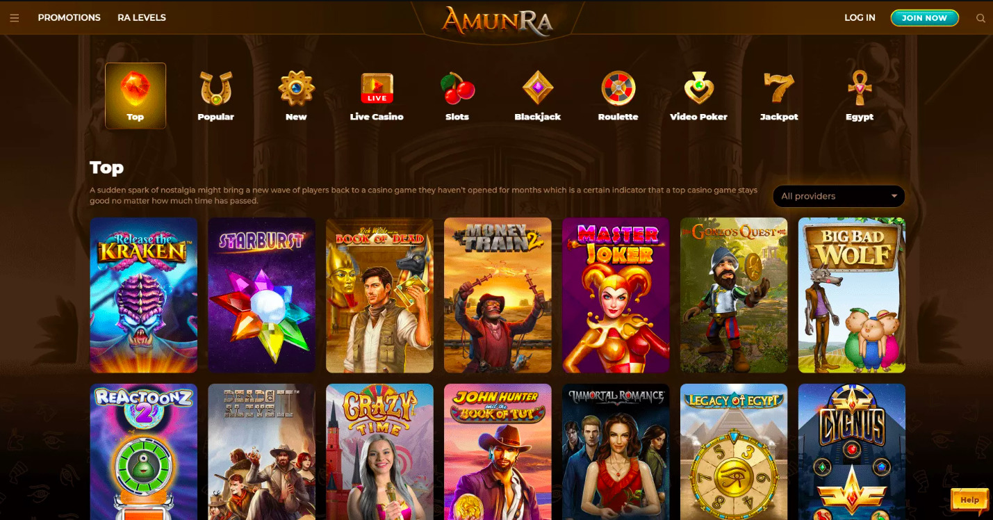 AmunRa casino kaszinó ingyen pörgetés