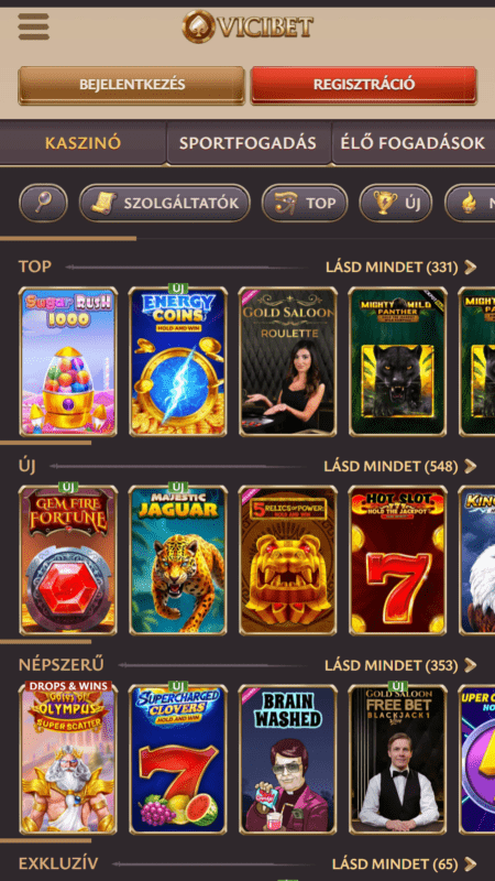 Vicibet casino games