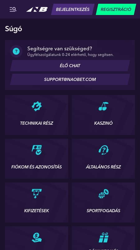 NaoBet Technical support