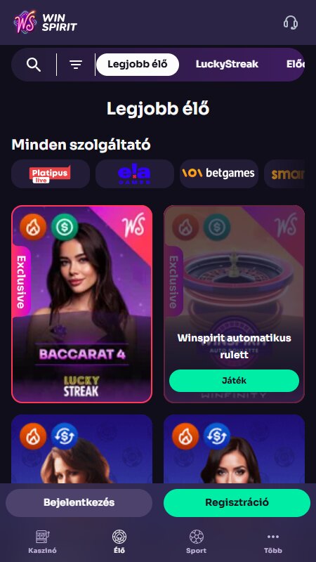 WinSpirit live casino