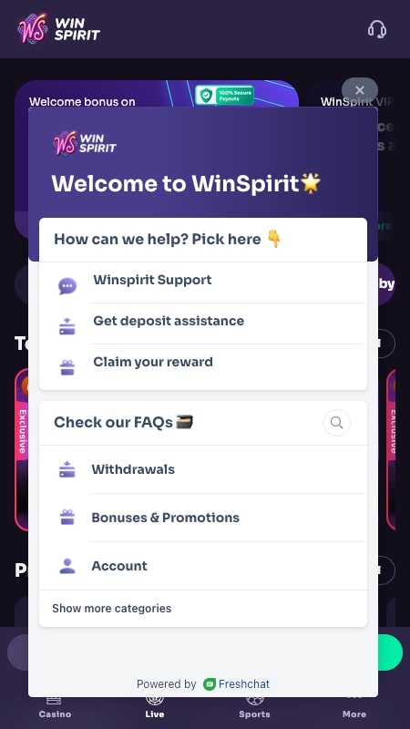 WinSpirit support page