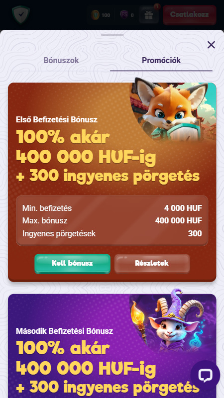 Bónuszok és promóciók a SafeCasino