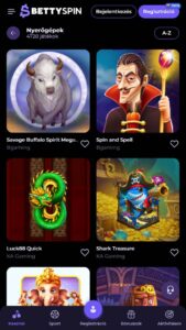 Népszerű kaszinó játékok a BettySpin-en