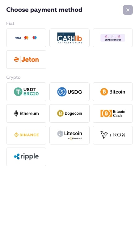 Fizetési módok a Playfina oldalon