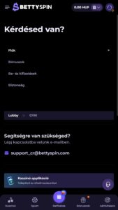 Ügyfélszolgálat a BettySpin Kaszinóban