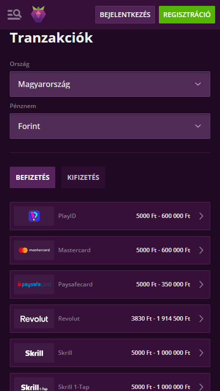 Fizetési módok: Malina Magyarország