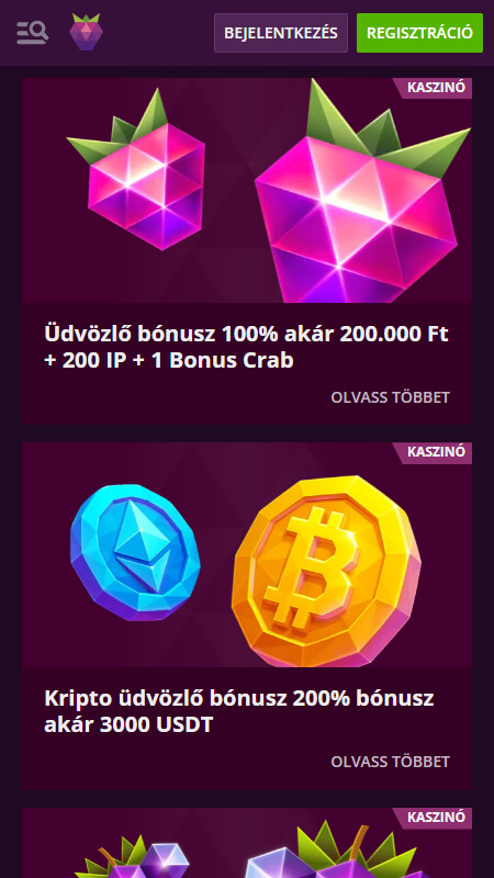 Malina kaszinó üdvözlő bónuszok